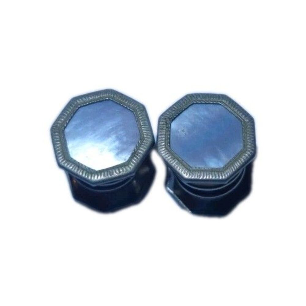 1920s Art Deco Baer & Wilde “KUM-A-PART" Mother Of Perl SNAP CUFFLINKS Antique